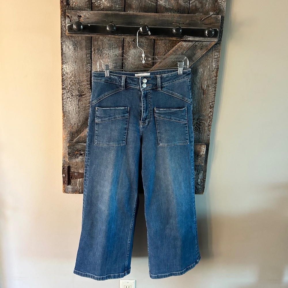 Women's Dear John Cropped Width Leg Medium Wash  Jeans w/Flared Cuff